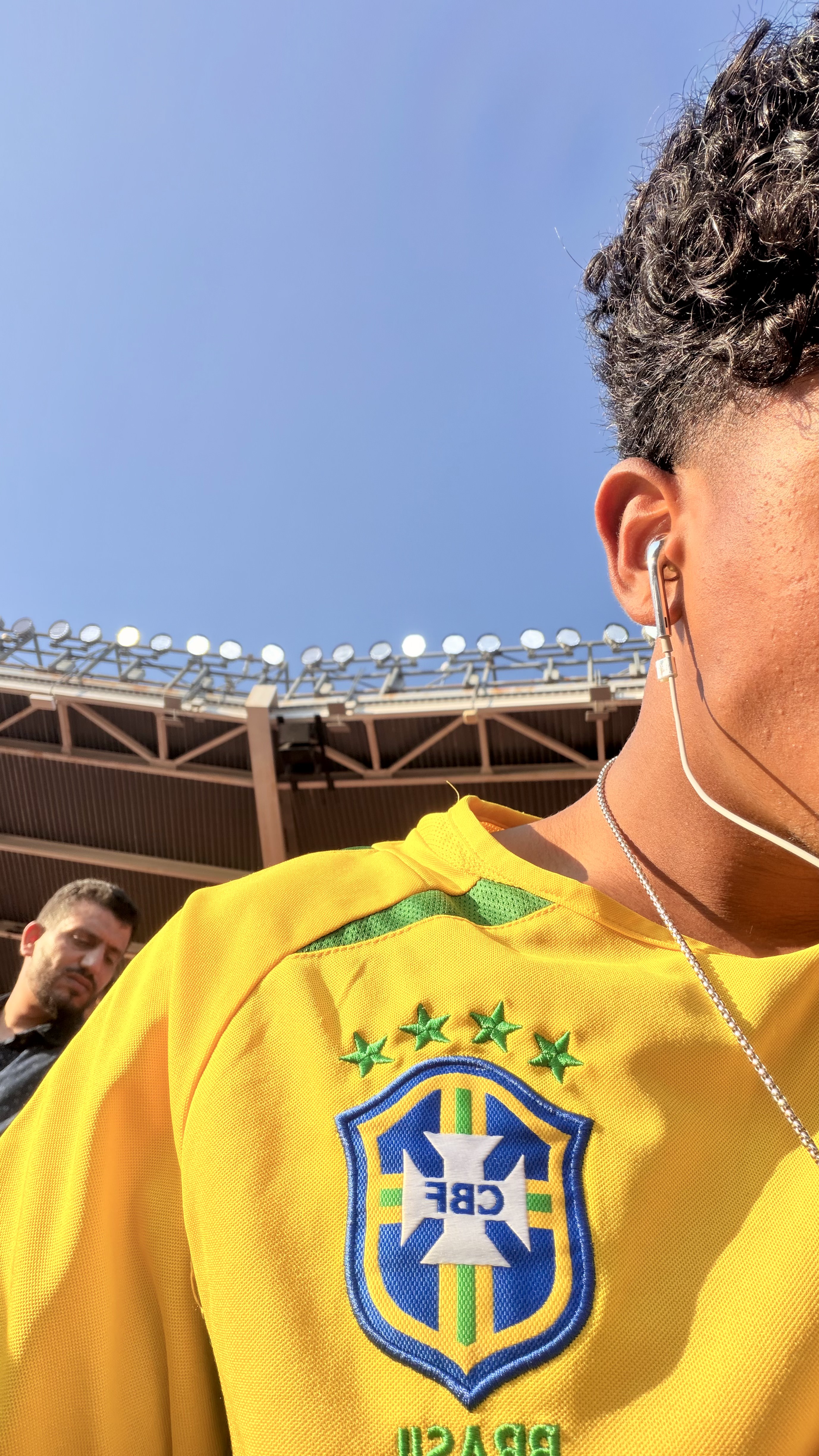 At the stadium wearing chrome