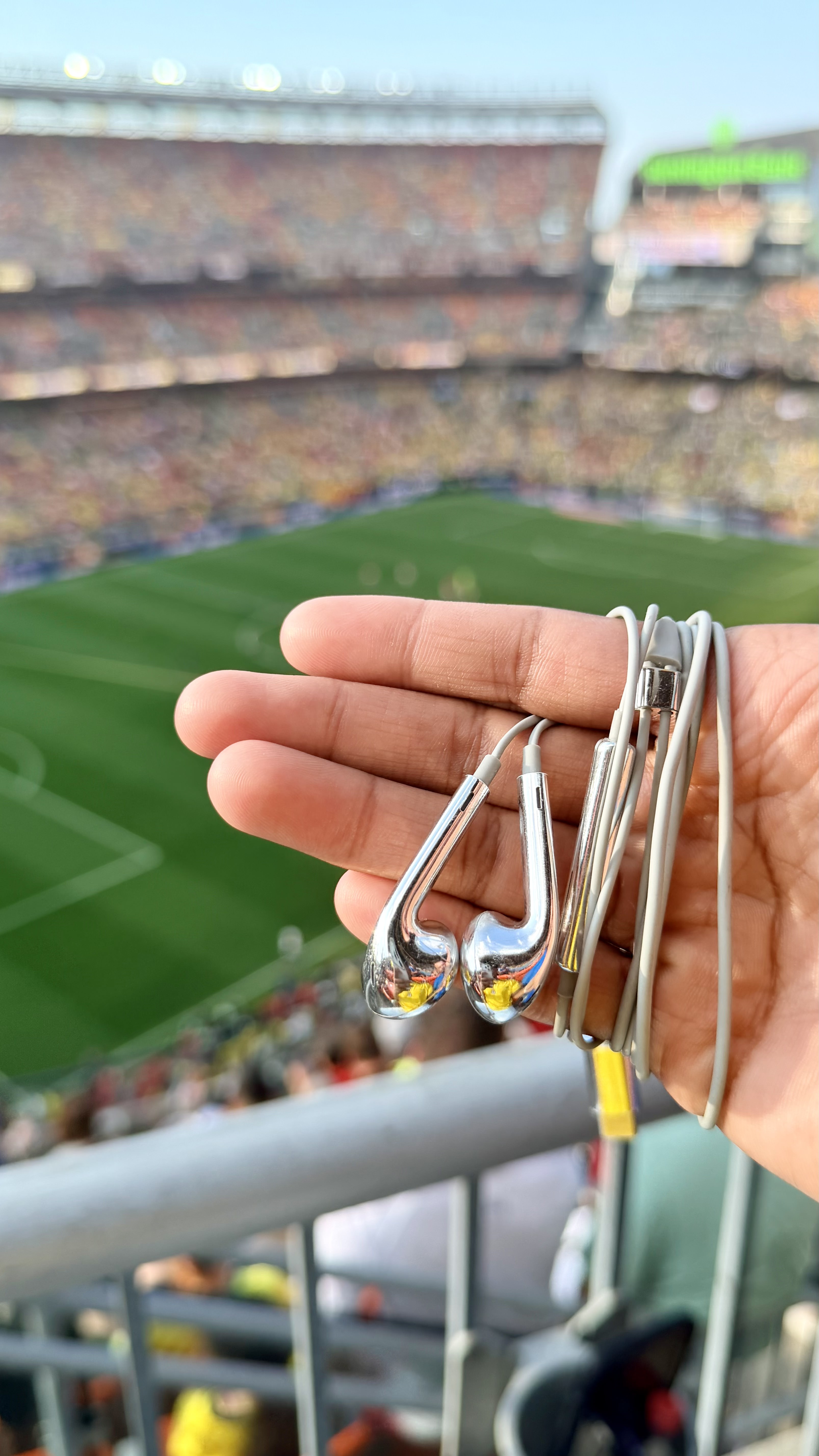 Earphones at the stadium